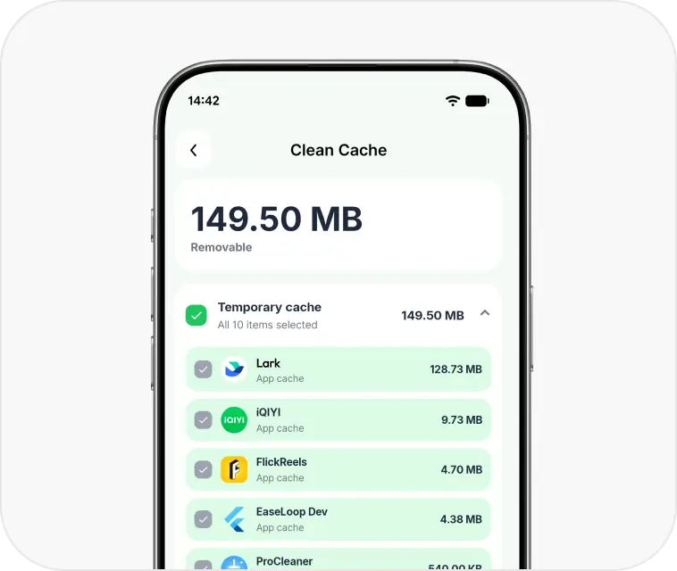 Storage cleanup screen