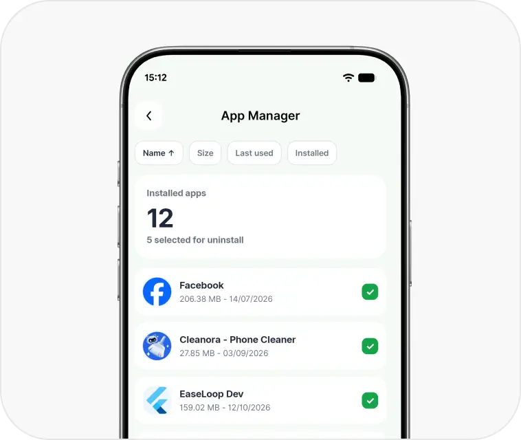 App manager screen